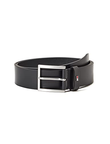 Tommy Hilfiger Męski pasek Hampton 4.0 skórzany pasek, czarny (czarny), 110