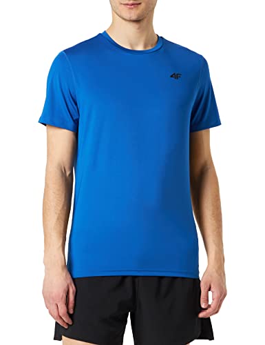 4F Męski T-shirt funkcyjny Tsmf351 Tshirt FNK, niebieski kobaltowy, S, kobaltowo niebieski, S
