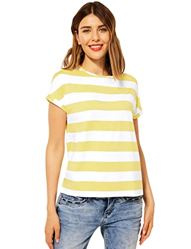 Street One Damska koszulka w paski A318003, Merry Yellow, 40