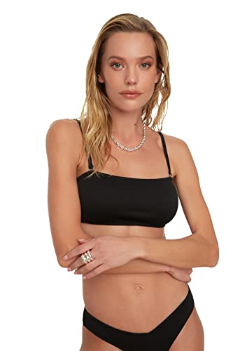 Trendyol Women's biustonosz typu bandeu, z teksturą, czarny, 36