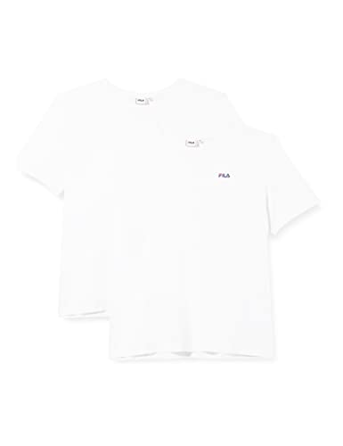 FILA Męski t-shirt Brod Tee/Double Pack, Bright White-Bright, biały, 5XL, Bright White-Bright White, 5XL