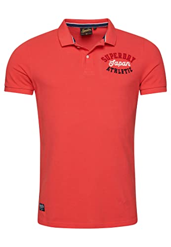 Superdry koszulka polo haftowana bluza męska, Cayenne Pink, S