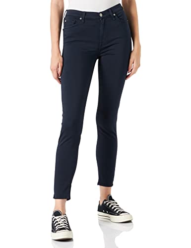 7 For All Mankind Damskie spodnie Hw Skinny Crop Casual, niebieski (Dark Blue Lm), 29W x 28L