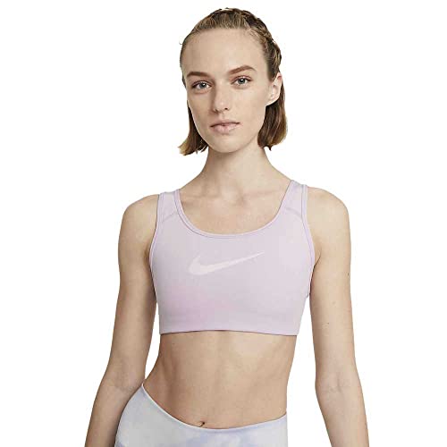 Nike Damski biustonosz Swoosh Icon Clash Strappy, Iced Lilac/Light Violet, XS