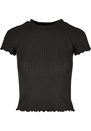 Urban Classics Ladies Short Rib Tee damska koszulka czarna Basics, Streetwear, czarny, 3XL