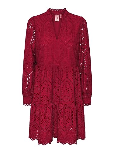 YAS Damska sukienka Yasholi Ls Dress S. Noos, czerwony (Jester Red), L