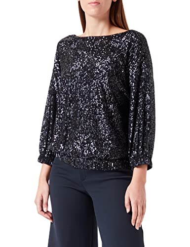 s.Oliver BLACK LABEL Bluzka damska z rękawem 3/4, 38, czarny