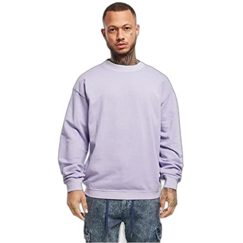 Urban Classics Męska bluza Pigment Dyed Crew Neck Basic sweter dla mężczyzn dostępny w 4 kolorach, rozmiary S - 5XL, lawendowy, XL