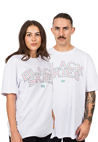 Blackskies Team Oversize Heavyweight bluza z kapturem, t-shirt z flokowaną | Streetwear luksusowy sweter męski damski, T-shirt miętowo-zielony różowy, XL