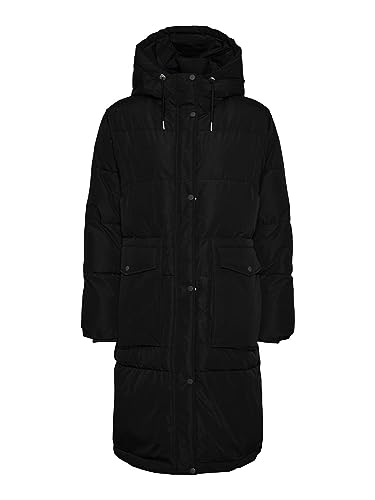 bestseller a/s Damski płaszcz VMELANOR AW22 Long Coat GA BOOS, czarny, L