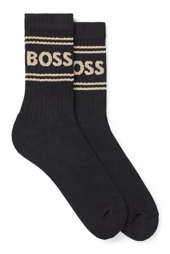 BOSS Męskie krótkie skarpety Qs Rib Lurex Cc, czarny (Black1), 43-46