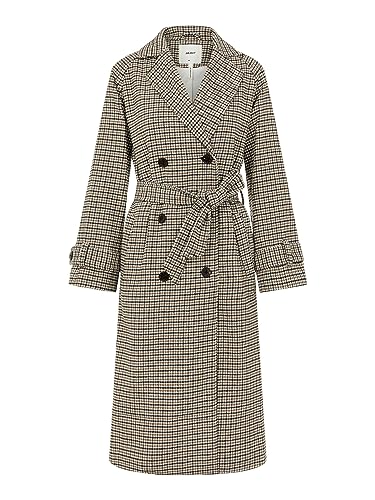 Object Women's OBJKEILY L/S Coat NOOS płaszcz, Sepia/Szczegóły: Check, 44, sepia/szczegóły: check