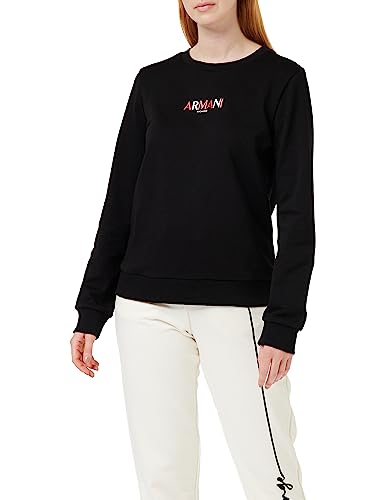 Armani Exchange Damska bluza z logo Capsule Round Neck French Terry, czarny, XL