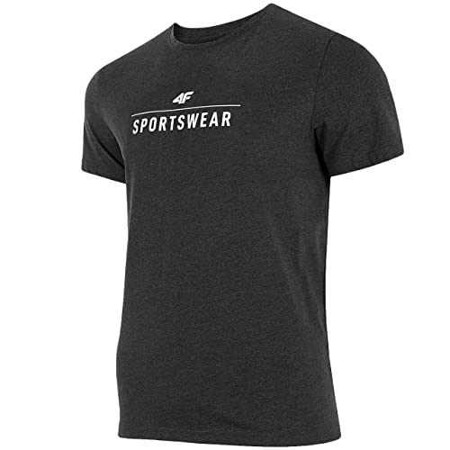 4F Koszulka męska Tsm354 Tshirt, ciemny szary mélange, XXL, Ciemnoszary Mélange, XXL