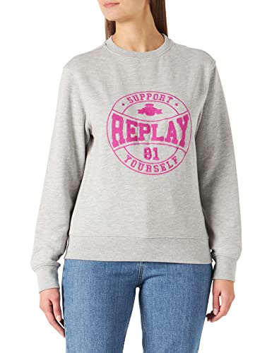 Replay Bluza damska W3709, M02 szary melanż, XS