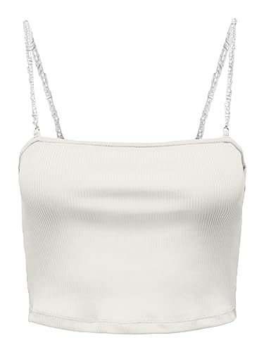 ONLY Onlunina Life S/L Pearl JRS Crop-Top damski, Cloud Dancer, M