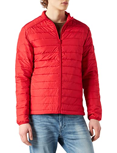 Jack&JONES Męska kurtka pikowana JJEACE Spring Puffer Collar SN, True Red, S, czerwony (True Red), S