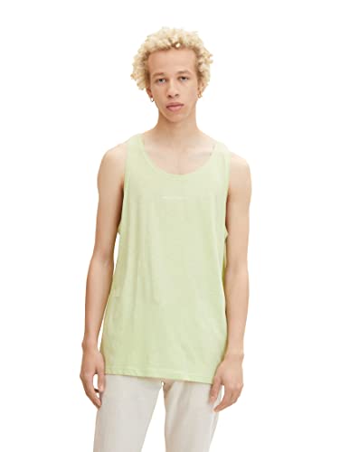 TOM TAILOR Denim Męskie Tank top z małym nadrukiem 1031147, 28861 - Pastel Green, L