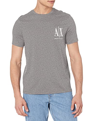 Armani Exchange Męski t-shirt z logo z przodu, Bros Grey, XS