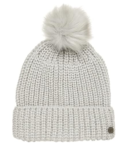 Tamaris Damski TCW0001 czapka z pomponem, średni szary melanż, rozmiar uniwersalny, Medium Grey Melange, jeden rozmiar