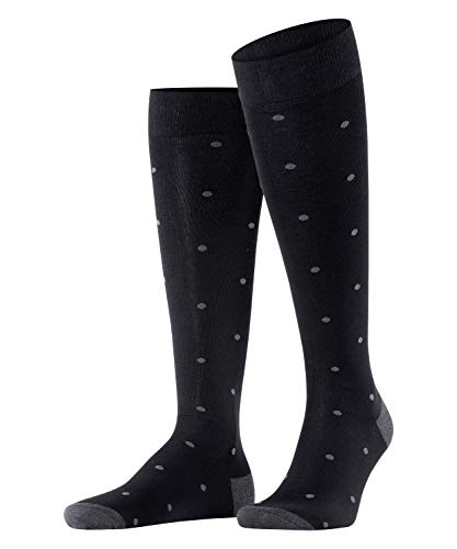 FALKE Mężczyźni Podkolanówki Dot M KH Bawełna długie z wzorem 1 Para, Szary (Anthracite Melange 3096), 39-42