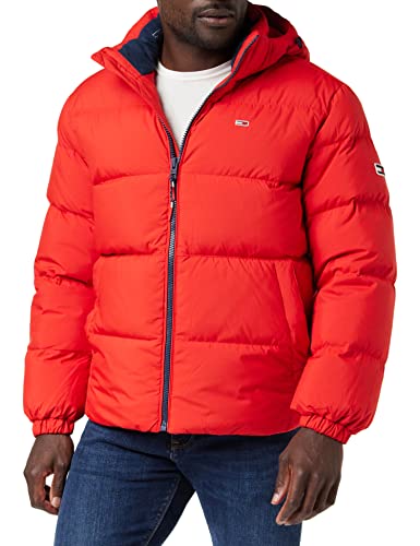 Tommy Jeans Męska kurtka puchowa TJM Essential, Głęboki karmazynowy, XS