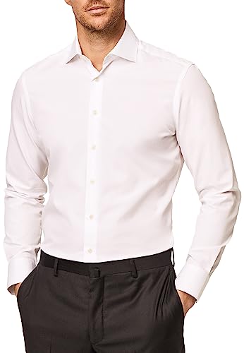 Hackett London Męska koszula biznesowa Poplin Slim Bc, 800 WHITE, XL