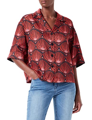 Sisley Koszulka damska, Red And Black Fantasy 76v, XS