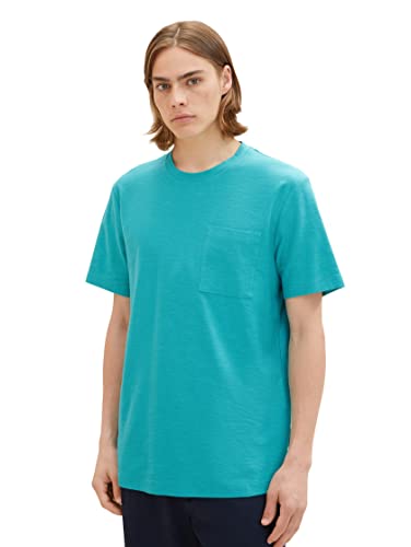 TOM TAILOR Denim Koszulka męska 1037203, 31044-Deep Turquoise, S, 31044 – głęboki turkus, S
