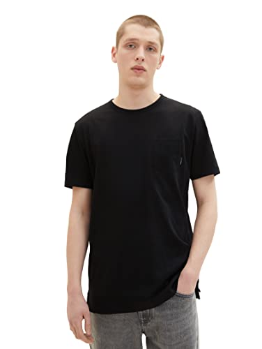TOM TAILOR Denim Koszulka męska 1038462, 2999, czarna, XS, 2999 - Black, XS