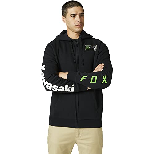 Fox Racing Męska bluza z kapturem Kawasaki Zip Fleece, czarny, S