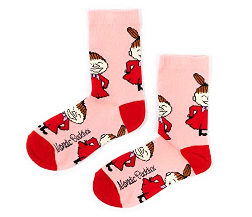 Little My Happiness Ladies Moomin Socks skarpety męskie, Jasnoróżowy i czerwony, 36-42