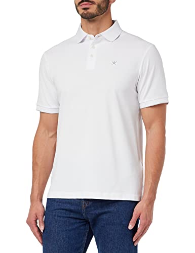 Hackett London Męska koszulka polo w paski CLRBAND SS, biała (biała), M, Biały (biały), M