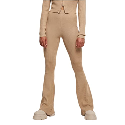 Urban Classics Legginsy damskie żebrowane spodnie do jogi, Beżowy Jednolity Kolor, 3XL