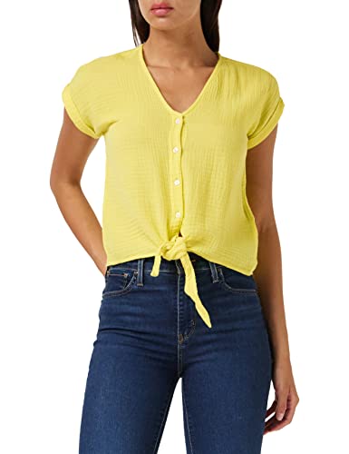 MUSTANG Damski styl ELSA Knotted Blouse bluzka, Green Sheen 6065, 38, Green Sheen 6065, 38
