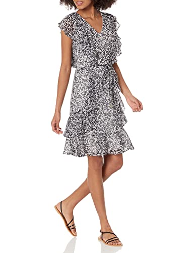 Tommy Hilfiger Damska sukienka bez rękawów z falbanką, Kość słoniowa/Sky Captain, 36