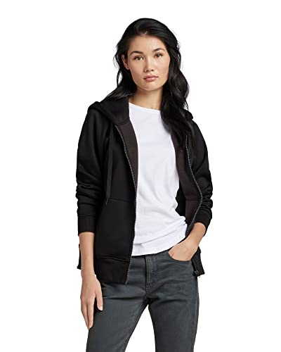 G-STAR RAW, Damski sweter Premium Core 2.0 z kapturem i zamkiem błyskawicznym, Czarny (Dk Black D21256-c235-6484), XXS