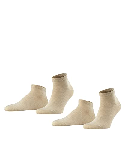 FALKE Mężczyźni Skarpety do trampek Happy 2-Pack M SN Bawełna krótkie jednokolorowe 2 Pak, Beżowy (Sand Melange 4650), 39-42
