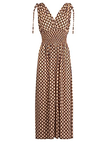 APART sukienka maxi lekka elastyczna wiskoza, czekoladowa wielokolorowa, L, Czekoladowy wielokolorowy, L