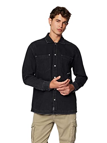Mavi Męska koszula z długim rękawem, czarny denim, XL