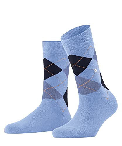 Burlington Kobiety Skarpety Queen W SO Trwała Organiczna Bawełna z wzorem 1 Para, Niebieski (Light Blue 6541), 36-41