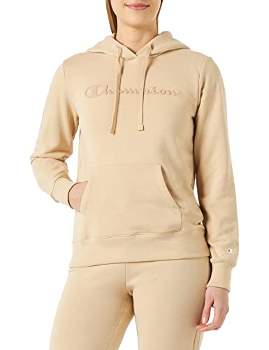 Champion Damska bluza z kapturem Legacy American Classics Powerblend Terry Logo, Brązowy szarobrązowy, XS