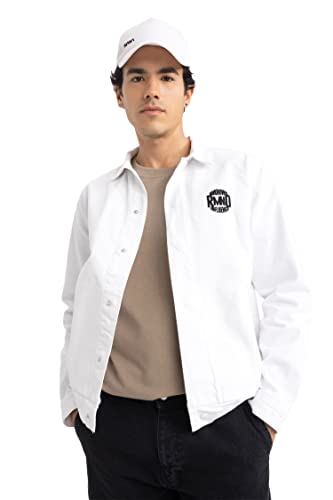 DeFacto Płaszcz męski, biały, XS