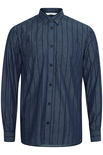 CASUAL FRIDAY Męska koszula Alvin Striped Overshirt, 193923/Navy Blazer, L