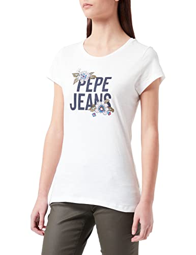 Pepe Jeans damska koszulka bernardeta, 800 biała, L