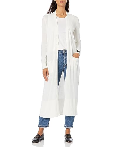 Armani Exchange Damski kardigan z wełny merino Blend Light Weight Sweater Duster, Iso, L