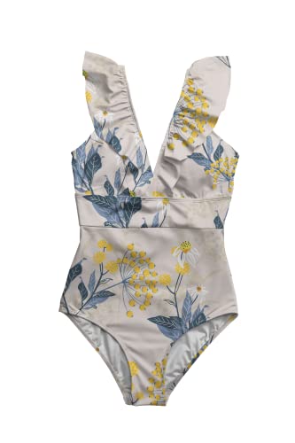 Averie Damski kostium kąpielowy w stylu retro One Piece, biały, XS