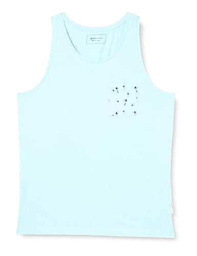 TOM TAILOR Denim Męski 1036484 tank top, 30655-Soft Light Turquoise, S, 30655 - Soft Light Turquoise, S