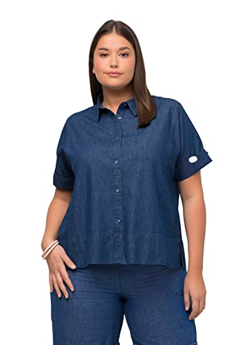 Ulla Popken, Damska bluza z kapturem, Blue Denim, 46-48