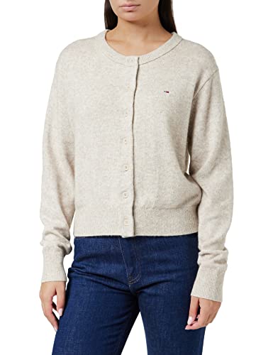 Tommy Jeans Damskie kardigany DW0DW13789, kamienny beżowy HTR